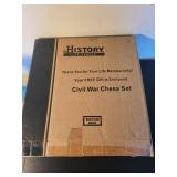 Civil War Chess Set with Hand-Painted Pieces in Original Box