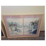 Framed Floral Garden Artwork, 42 x 31 Inches