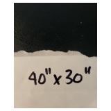 40" x 30" Original Village Scene Painting Signed Veronique