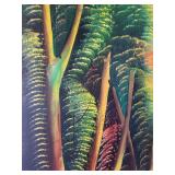 36x24 Inch Signed Painting Depicting Figures in Forest Scene by Hugues