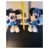 Disney Store Mickey and Minnie Mouse Plush Dolls with Sweaters
