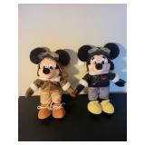 Set of 2 Disney Mickey and Minnie Mouse Aviator Plush Dolls 12 Inch