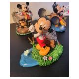 Set of 5 Mickey Mouse Collectible Figurines Hooked on Fishing and Christmas Carols