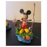 Set of 5 Mickey Mouse Collectible Figurines Hooked on Fishing and Christmas Carols
