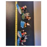 Set of 5 Mickey Mouse Collectible Figurines Hooked on Fishing and Christmas Carols
