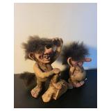 Set of 2 Nyform Handmade Norwegian Troll Figurines with Hair