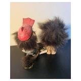 Pair of Nyform Norwegian Troll Figurines with Hair and Tags