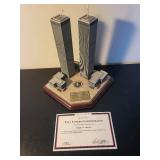 Danbury Mint Twin Towers Commemorative Sculpture with Certificate