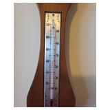 Vintage Wall-Mounted Wood Barometer with Thermometer and Hygrometer