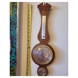 Vintage Wall-Mounted Wood Barometer with Thermometer and Hygrometer