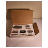Set of 6 Miniature Train Cars and Tracks in Original Box