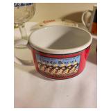 Vintage Soup and Advertising Mugs with Glass Hamm