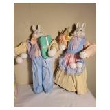 Easter Bunny Figurine Collection with Springbridge Cottage and Vintage Decor