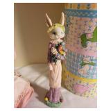 Easter Bunny Figurine Collection with Springbridge Cottage and Vintage Decor