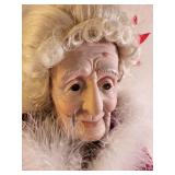 Set of 2 Vintage Elderly Couple Dolls with Fabric Outfits