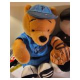 Plush Toy Collection Including Hard Rock Biker Bear, Pooh, Ralph Lauren Bear, and Accessories