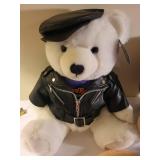 Plush Toy Collection Including Hard Rock Biker Bear, Pooh, Ralph Lauren Bear, and Accessories