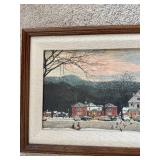 Norman Rockwell Gallery Main Street, Stockbridge Canvas Reproduction - Framed (1991)