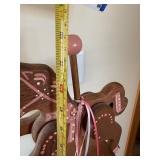Wooden Carousel Horse Coat Rack with Pink Accents - 60 in Tall
