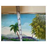 M. Noel 1978 Folk Art Market Scene Painting - Signed