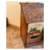 Vintage Farmhouse Cabinet with Hand-Painted Barn Scene and Front Drawer