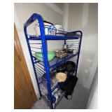Blue Metal Rolling Shelf Rack on Wheels - 4-Tier Wire Storage Unit