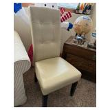 Set of 4 Cream Tufted Dining Chairs