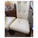 Set of 4 Cream Tufted Dining Chairs