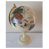 Decorative World Globe with Cream Base and Gold-Tone Axis