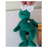 Set of 4 TY Beanie Babies with Collector Cards - Erin, Britannia, Clubby
