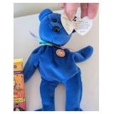 Set of 4 TY Beanie Babies with Collector Cards - Erin, Britannia, Clubby