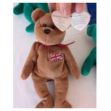 Set of 4 TY Beanie Babies with Collector Cards - Erin, Britannia, Clubby