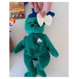 Set of 4 TY Beanie Babies with Collector Cards - Erin, Britannia, Clubby