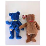 Set of 4 TY Beanie Babies with Collector Cards - Erin, Britannia, Clubby