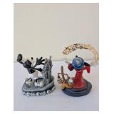 Set of 2 Disney Mickey Mouse Figurines Steamboat Willie & Sorcerer
