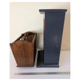 Wooden Magazine Rack and Small Bookshelf Set