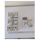 Lot of 7 Liberty Falls Hand Painted Pewter Miniature Figure Sets with Boxes