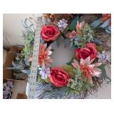 Set of 3 Decorative Floral and Fruit Artificial Wreaths
