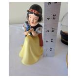 Disney Collectible Lot: Snow White, Mickey Mouse Snow Globe, and 7 Japan Porcelain Figurines