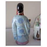 Set of 3 Large Porcelain Chinese Wise Men Figurines, Hand-Painted