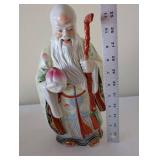 Set of 3 Large Porcelain Chinese Wise Men Figurines, Hand-Painted