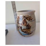 DevonPort 4-Piece Stainless Steel Cutlery Set and Hand-Painted Ceramic Vase