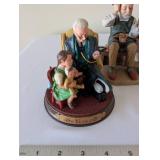 Set of 5 Norman Rockwell Figurine Americana Sculptures