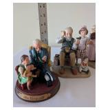 Set of 5 Norman Rockwell Figurine Americana Sculptures