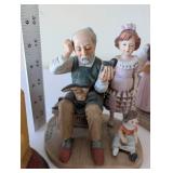 Set of 5 Norman Rockwell Figurine Americana Sculptures