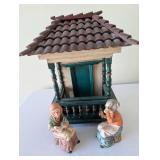 Vintage Norleans Japan Figurines with Porcelain Porch Display