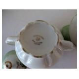 Mixed Vintage Porcelain and Metal Decor Lot including UCAGCO China and Silver Tone Trays