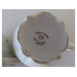 Mixed Vintage Porcelain and Metal Decor Lot including UCAGCO China and Silver Tone Trays