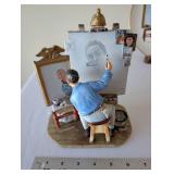Norman Rockwell Figurines and Collectible Plates Assortment