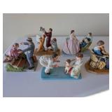 Set of 5 Norman Rockwell American Family Figurines